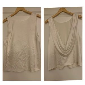 Alice & Olivia Off White Silk Cowl Top